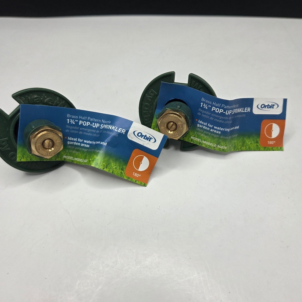 Orbit Pop-Up Sprinkler 1 3/4" Brass Half Pattern Nozzle 54028 Lot of 2 180